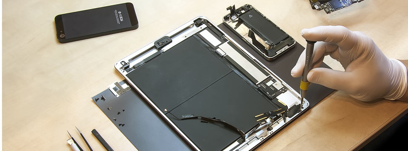 Tablet repairing with screw drivers